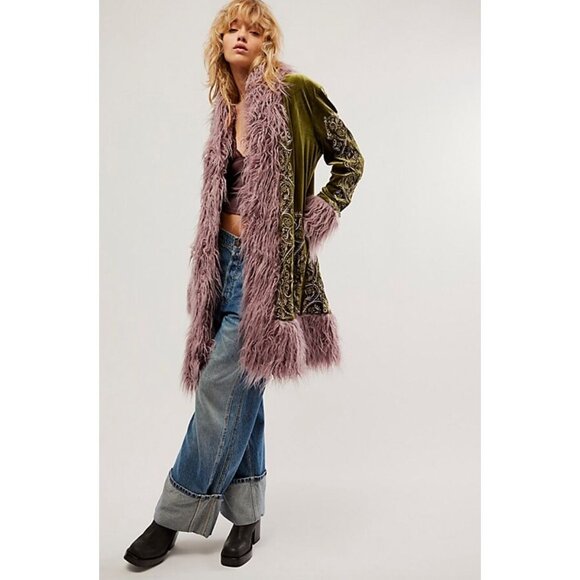 Free People Understated Leather Moon Glow Coat Size Small - Picture 2 of 6